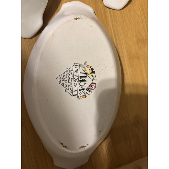 🔥Set Of 3 TRISA Fine Porcelain Oval Baker 10.5in  Long 5.5in Wide (send offers) - Picture 6 of 7
